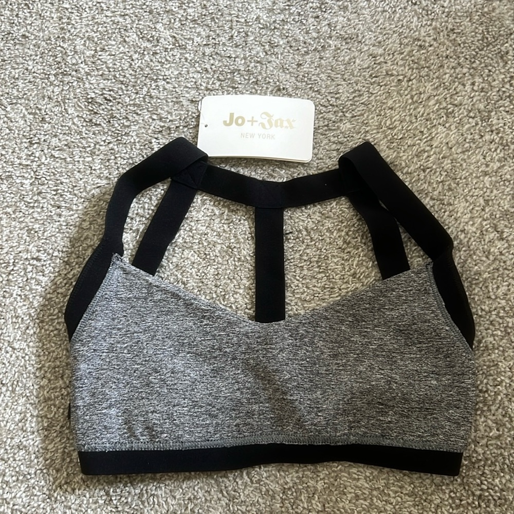 Jo+Jax black and grey women’s small sports bra